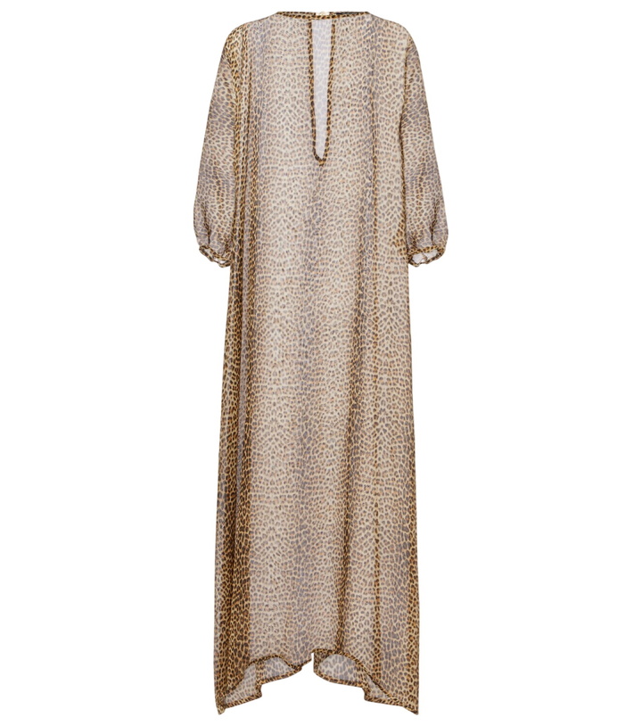 Photo: Roberto Cavalli Leopard-print semi-sheer silk kaftan