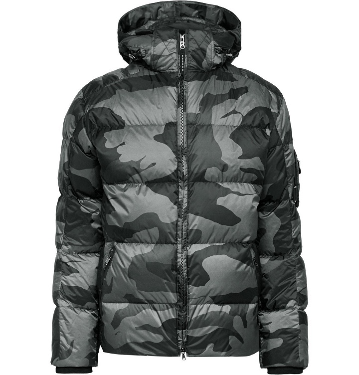 Photo: Bogner - Simon 2-D Quilted Camouflage-Print Down Hooded Ski Jacket - Gray