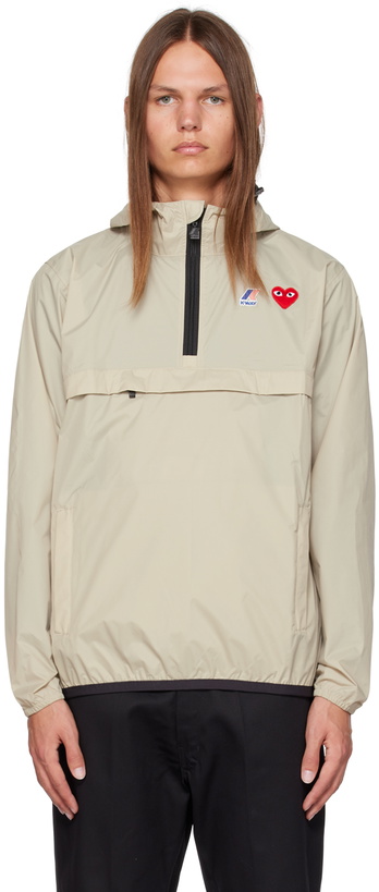 Photo: COMME des GARÇONS PLAY Beige K-Way Edition Leon Jacket