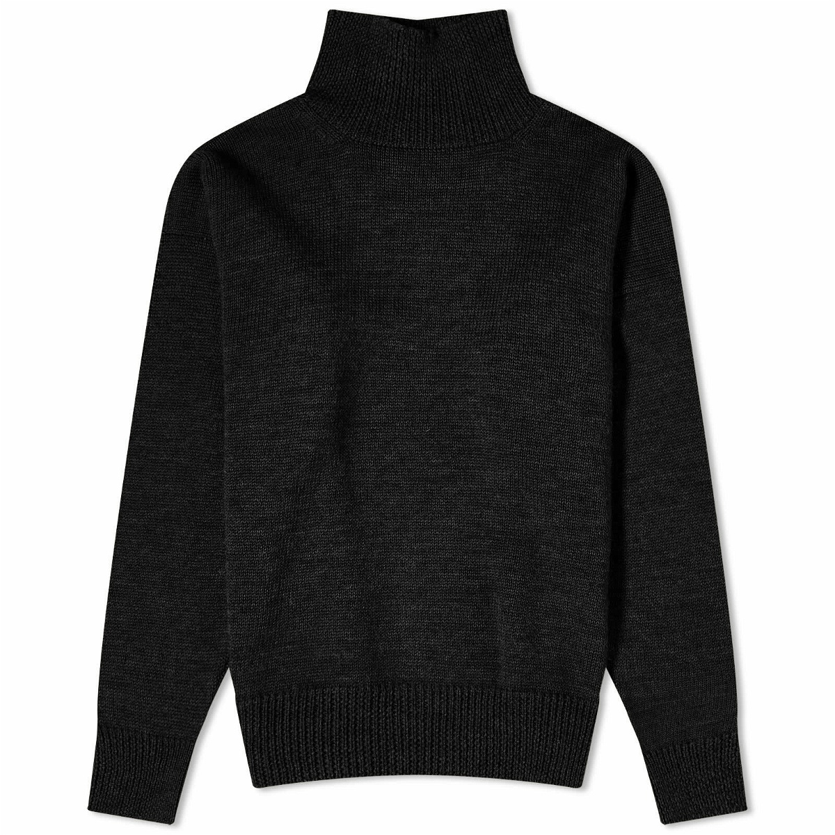 Photo: MHL by Margaret Howell Men's Roll Neck Knit in Off Black