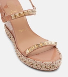 Christian Louboutin Pyraclou 110 leather espadrille wedges
