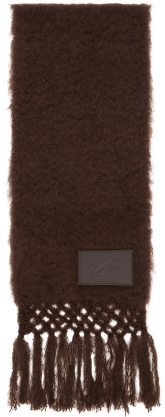 Photo: Jil Sander Brown Wool Blend Scarf