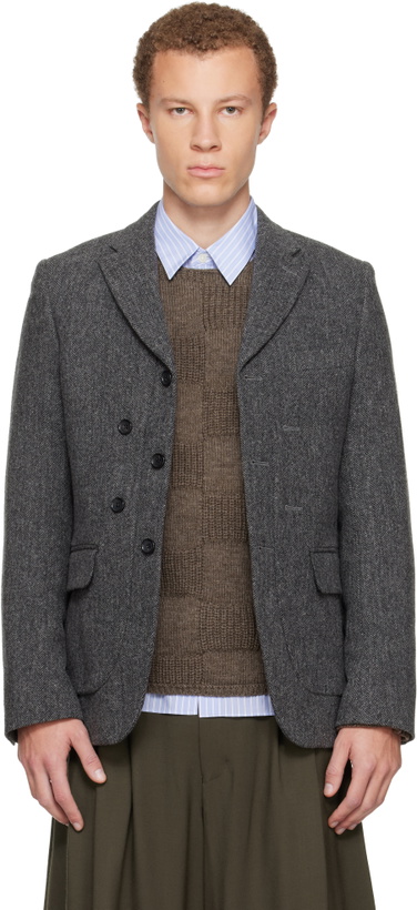 Photo: Comme des Garçons Homme Deux Gray Tweed Herringbone Blazer