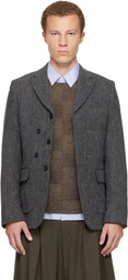 Comme des Garçons Homme Deux Gray Tweed Herringbone Blazer
