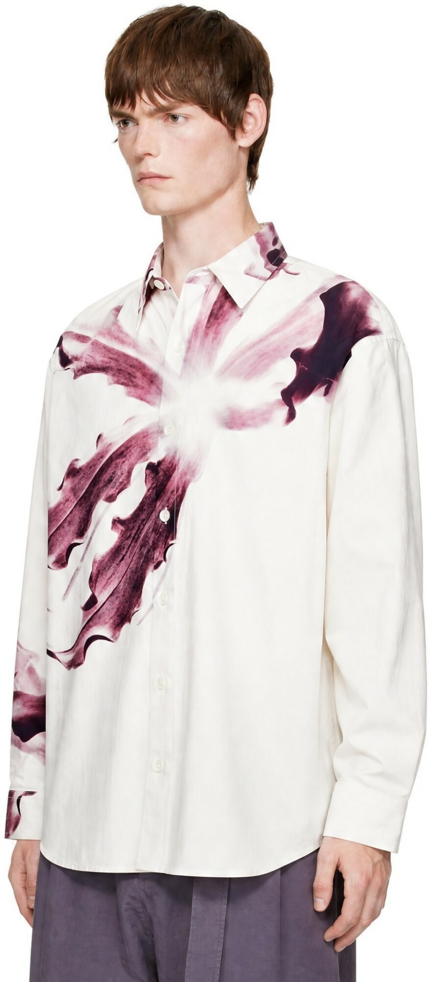 Dries Van Noten White Flower Shirt
