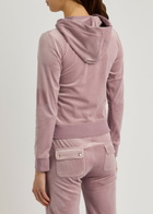 Juicy Couture Robertson Hooded Velour Sweatshirt Light Pink