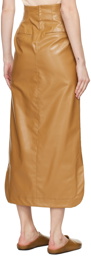 Mame Kurogouchi Beige Four-Pocket Faux-Leather Maxi Skirt