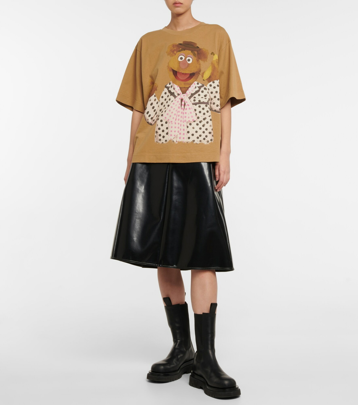 Moncler Genius - 2 Moncler 1952 faux leather midi skirt