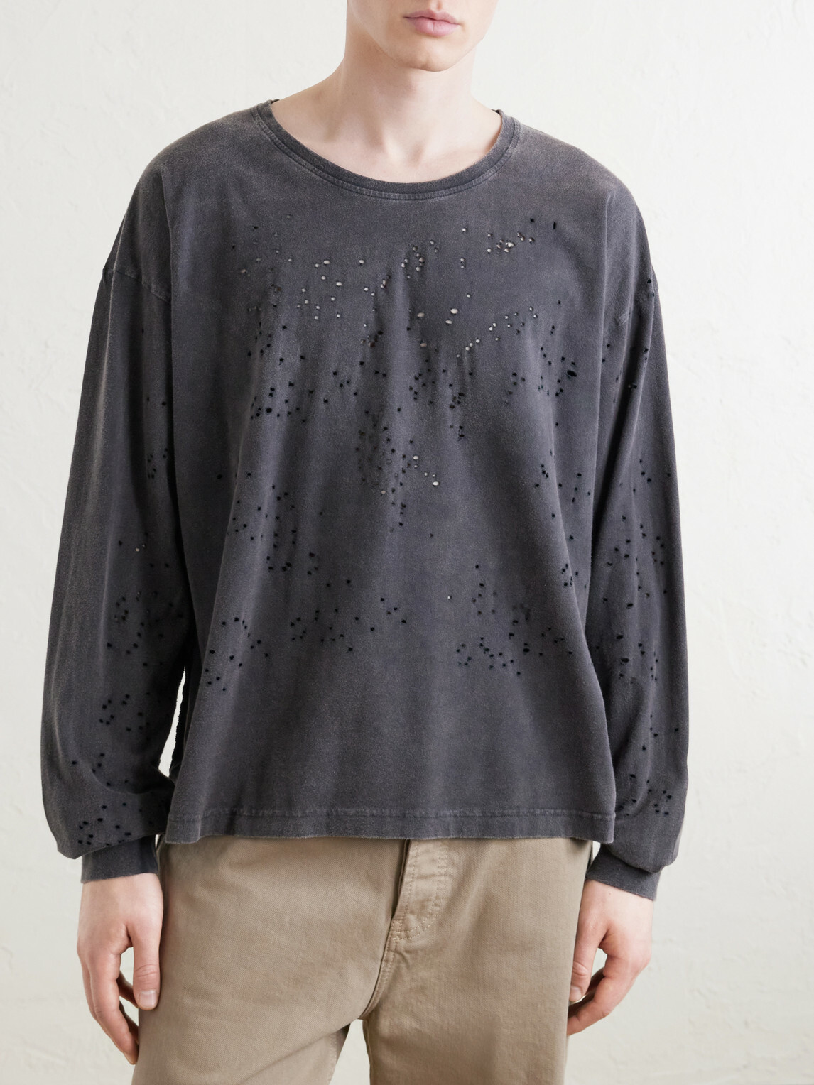 mfpen - Distressed Organic Cotton-Jersey T-Shirt - Gray