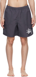 Stüssy Gray Big Basic Swim Shorts