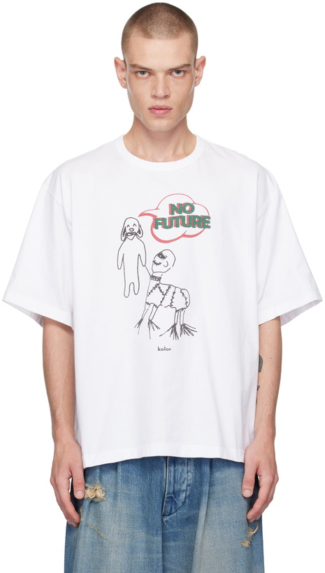 Photo: kolor White Graphic T-Shirt