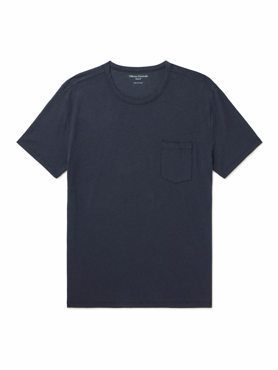 Officine Générale - Slub Cotton-Blend Jersey T-Shirt - Blue Officine ...