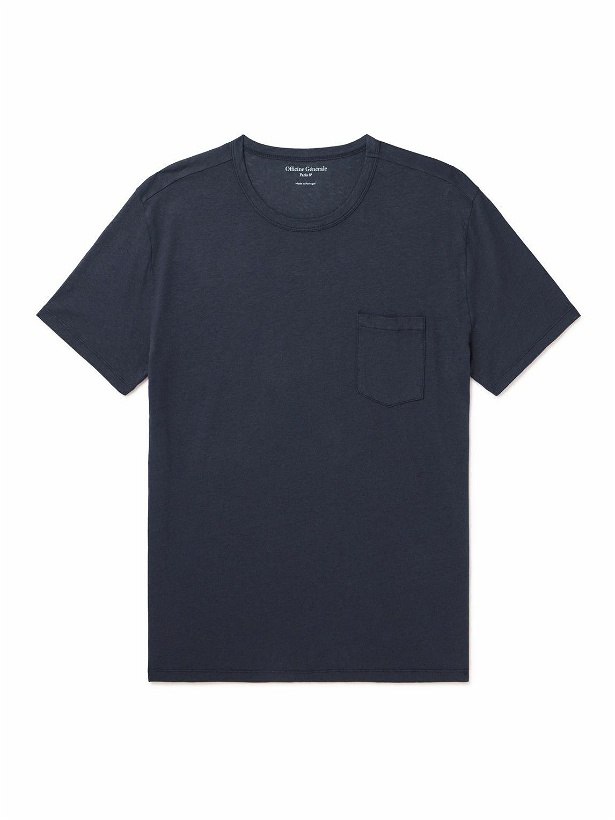 Photo: Officine Générale - Slub Cotton-Blend Jersey T-Shirt - Blue