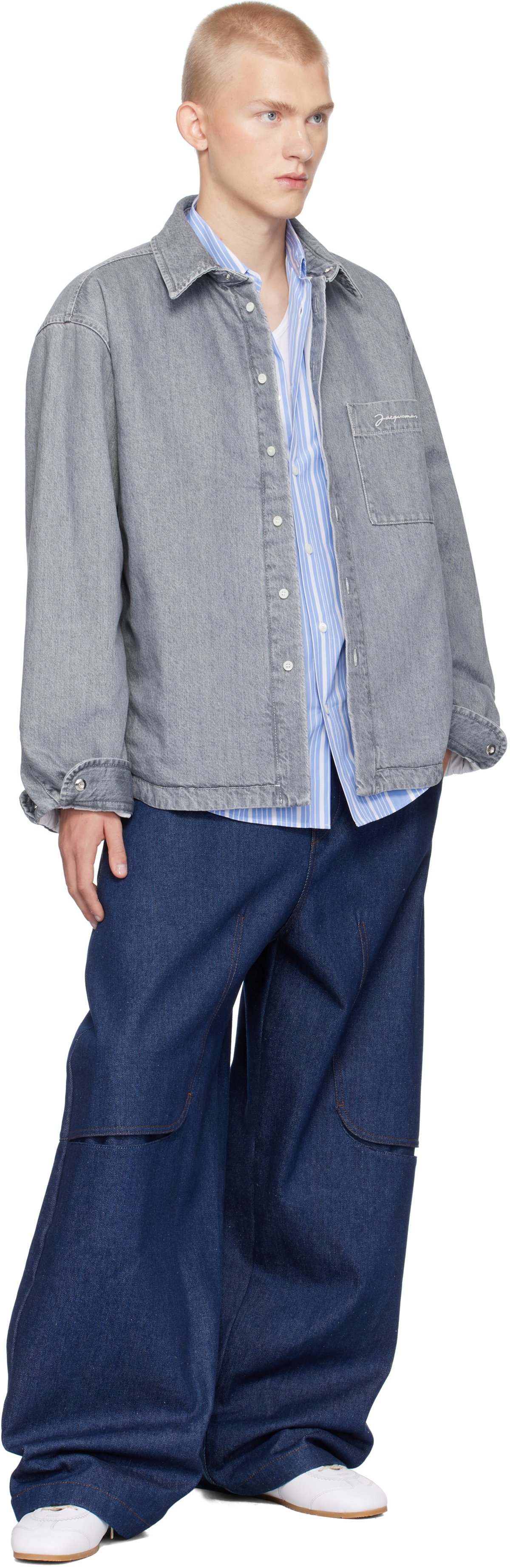 JACQUEMUS Gray La Casa 'La chemise Boulanger' Denim Jacket Jacquemus