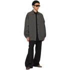Fear of God Black Cotton Wool Oxford Wide Leg Drawstring Trousers