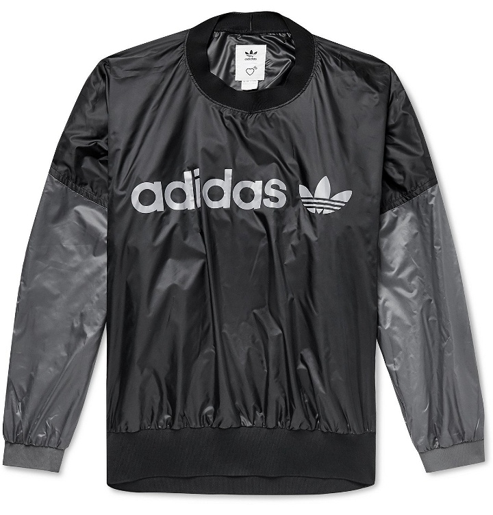 Photo: adidas Consortium - Human Made Logo-Print Colour-Block Shell Sweatshirt - Black