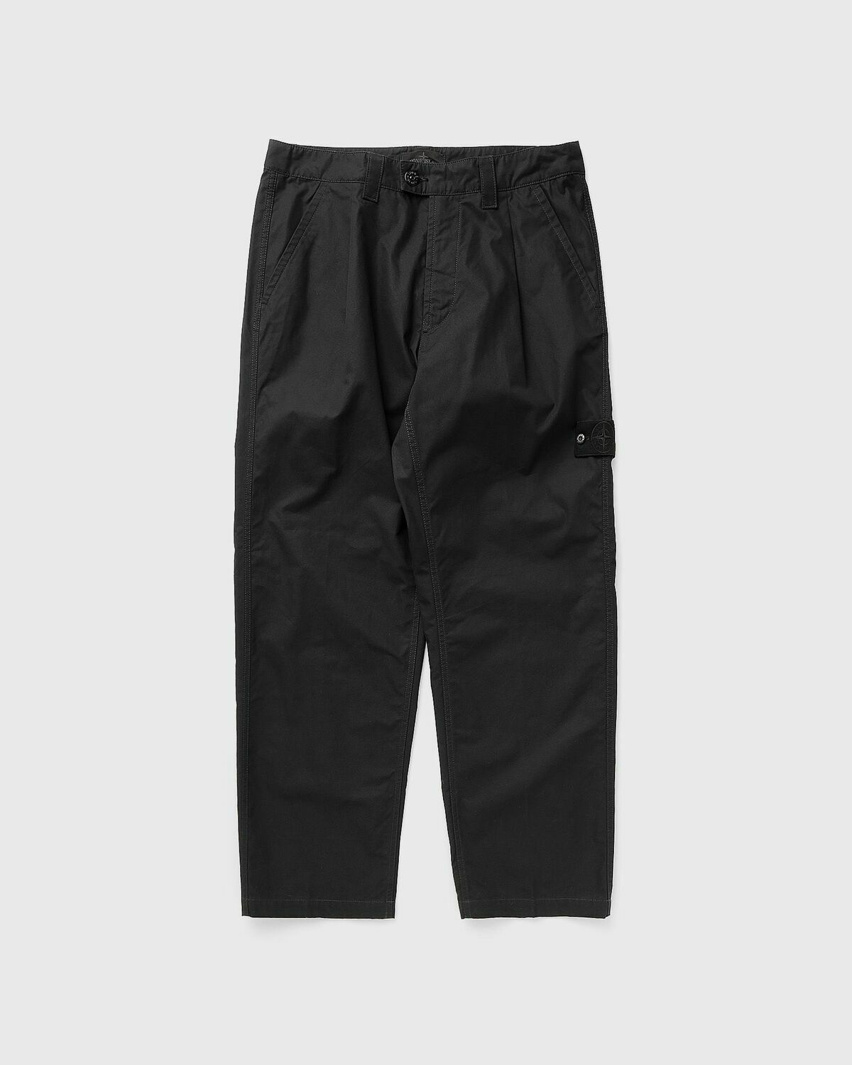 Stone Island Ghost Weatherproof Cotton Canvas Chinos Black Casual