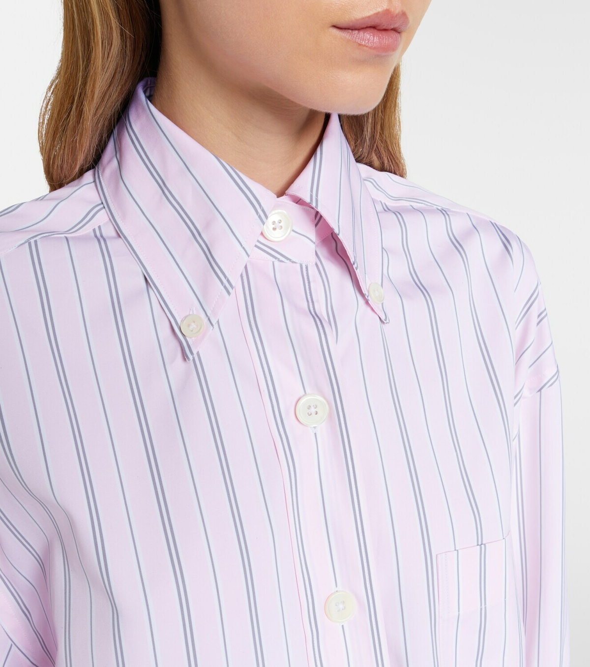 Thom Browne Striped cotton poplin shirt