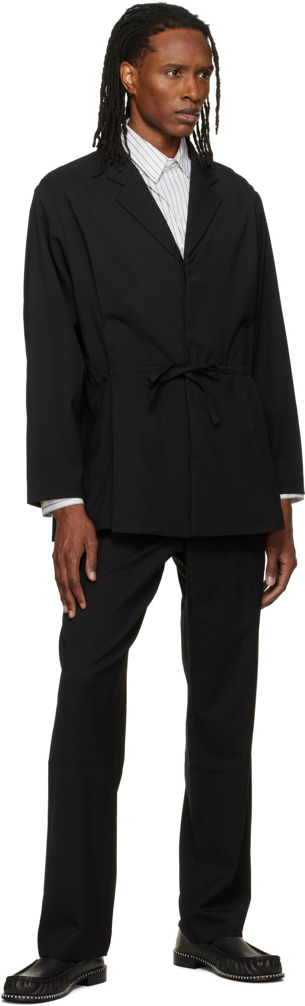 Kiko Kostadinov Black Laan Gathered Blazer