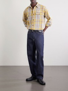 Human Made - Logo-Embroidered Checked Cotton-Flannel Shirt - Yellow