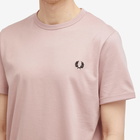 Fred Perry Men's Ringer T-Shirt in Dusty Rose Pink