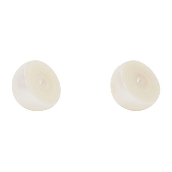Melanie Georgacopoulos White Sliced Pearl Tasaki Edition Earrings
