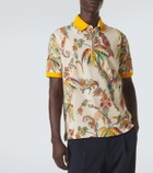 Etro Printed cotton piqué polo shirt