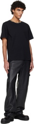 Burberry Black Check Trim Cotton T-shirt