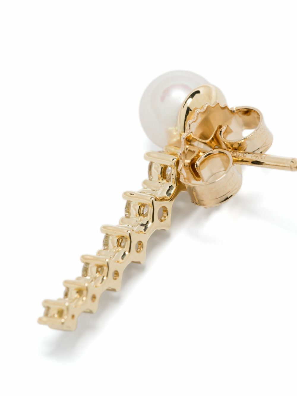 Mizuki 14K Gold Diamond And Pearl Earring