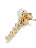 Mizuki 14K Gold Diamond And Pearl Earring