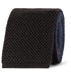 Mr P. - 6cm Knitted Silk and Cotton-Blend Tie - Black