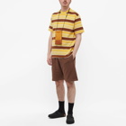 Beams Plus Men's Stripe Pile Pocket T-Shirt in Yellow