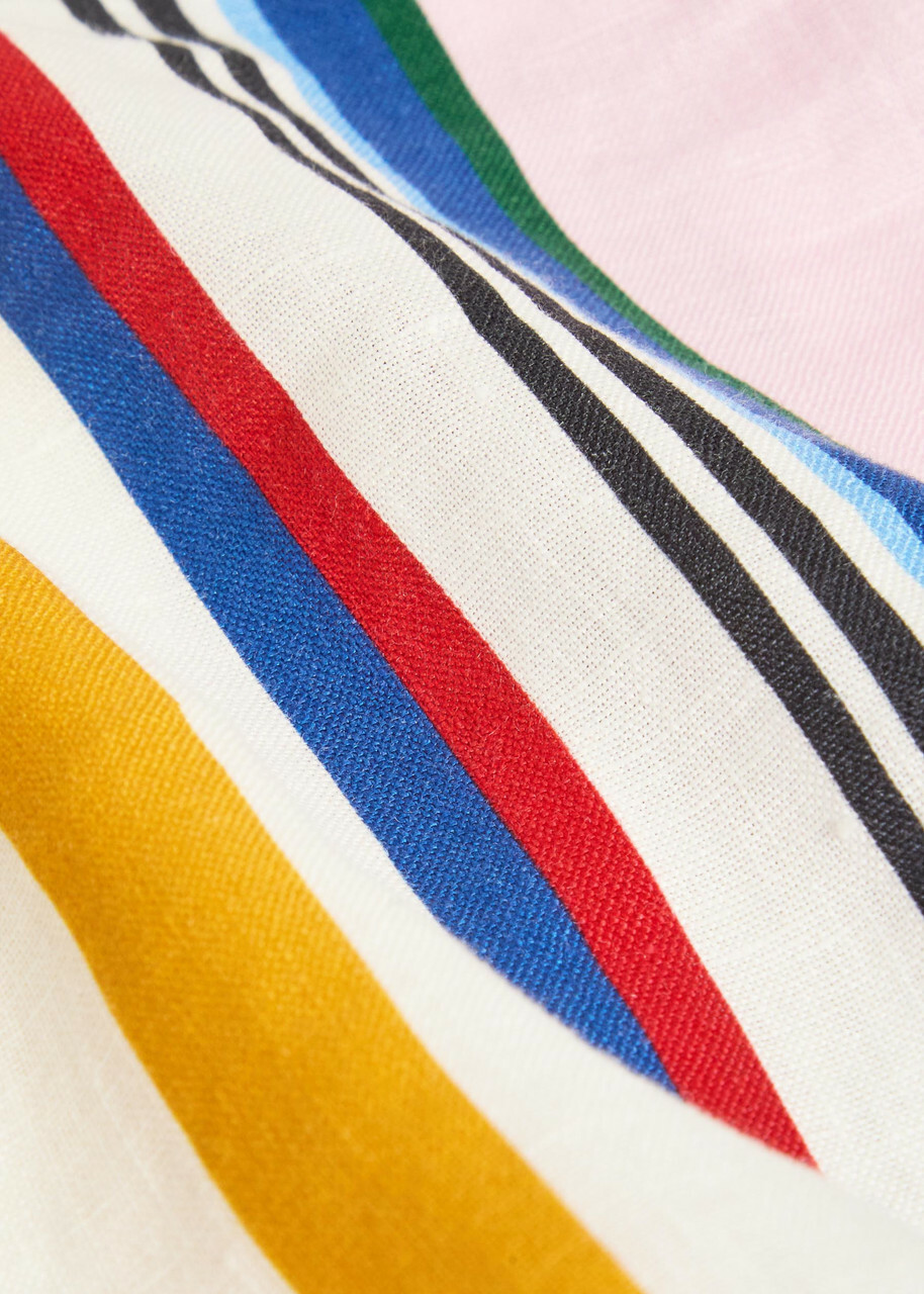 Cala DE LA Cruz Bahamas Striped Linen Shorts Stripe