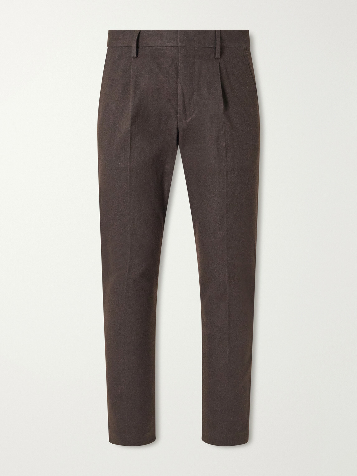 NN07 - Bill 1067 Tapered Pleated Brushed Twill Chinos - Brown