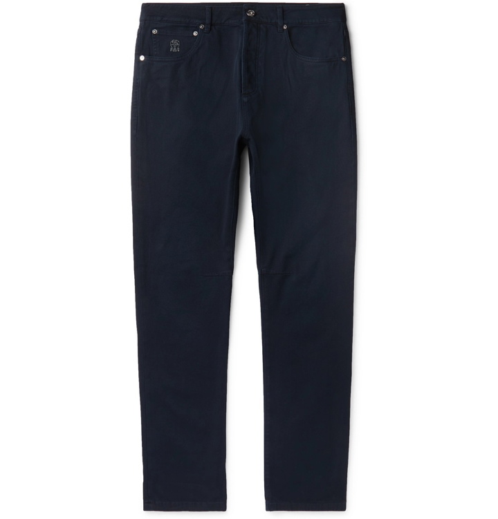 Photo: Brunello Cucinelli - Slim-Fit Denim Jeans - Blue