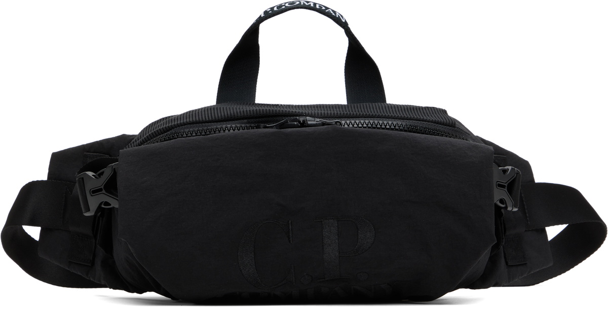C.P. Company Black Plain Paper Touch Belt Bag
