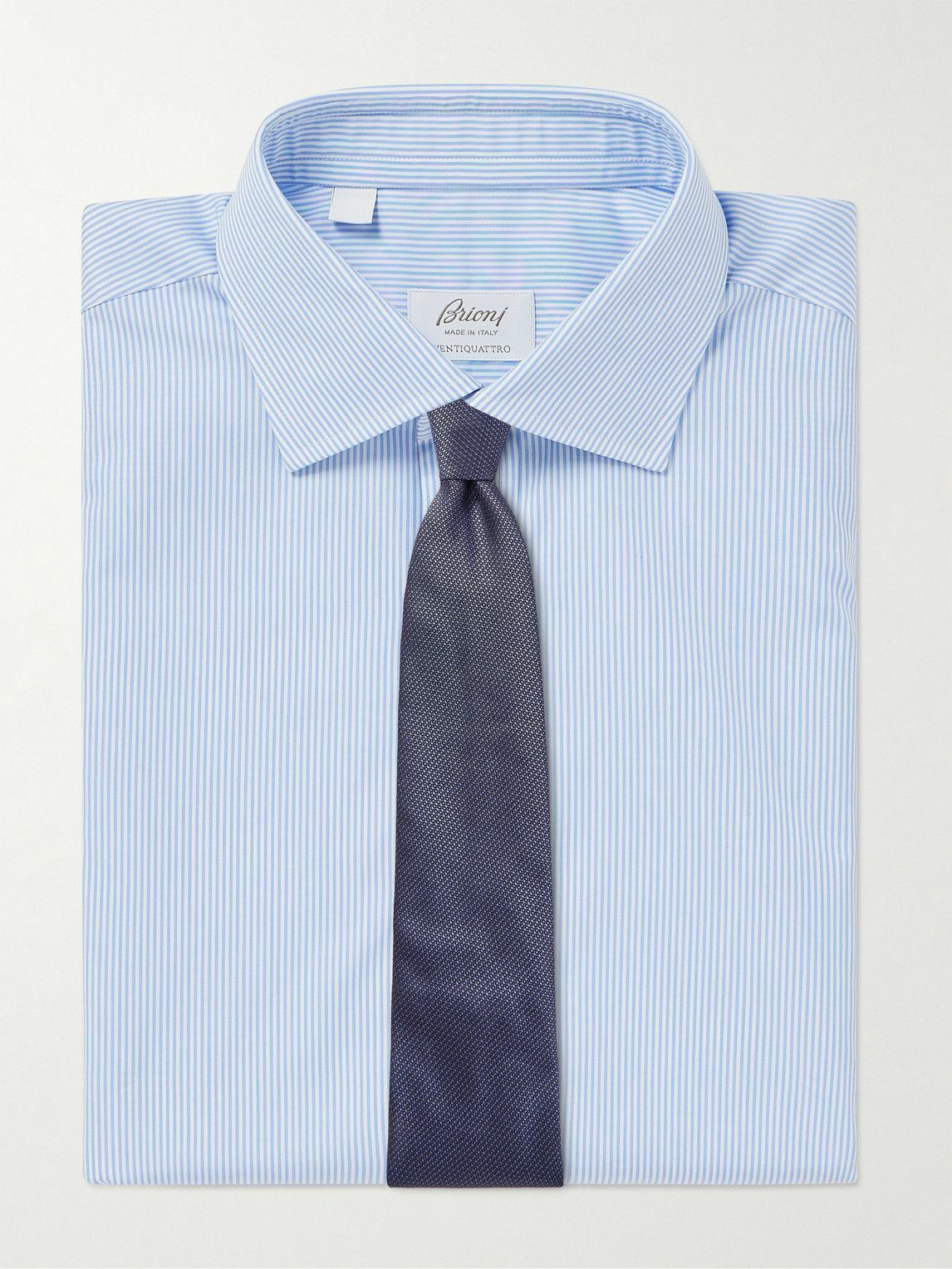 Brioni - Striped Cotton Shirt - Blue Brioni