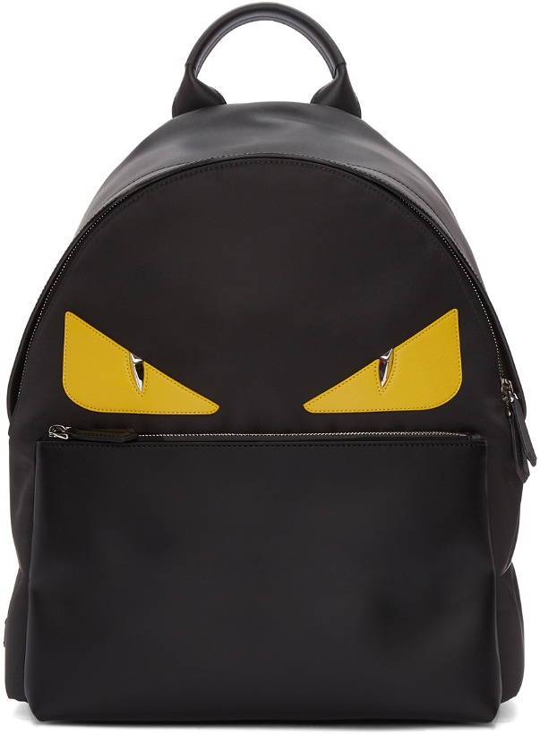 Photo: Fendi Black Leather & Nylon 'Bag Bugs' Backpack