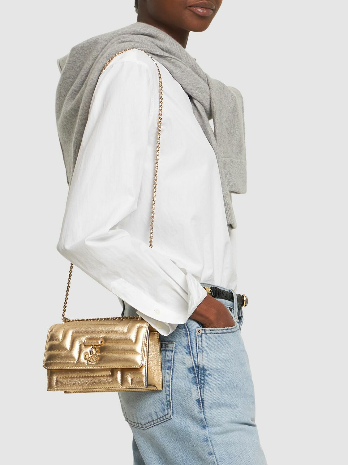 JIMMY CHOO - Bohemia Quilted Metallic Shoulder Bag