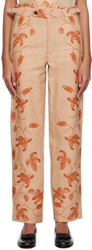Photo: Bode Pink Bougainvillea Trousers