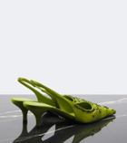 Prada Embellished satin slingback pumps