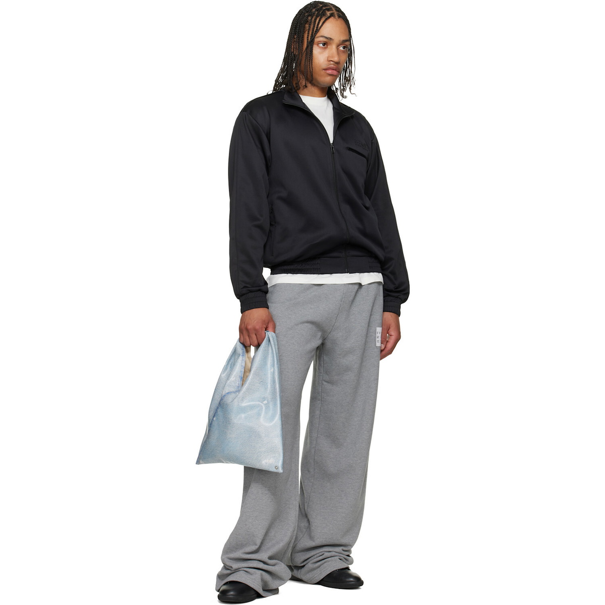 MM6 Maison Margiela Gray Logo Patch Sweatpants