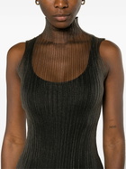 AISLING CAMPS Grey Modern Mist Sheer Midi Dress