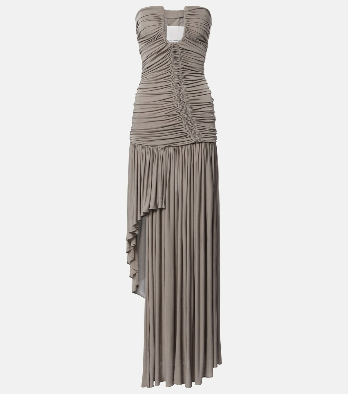 Christopher Esber Ruched asymmetric midi dress