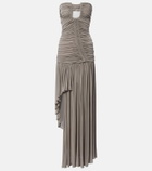 Christopher Esber Ruched asymmetric midi dress