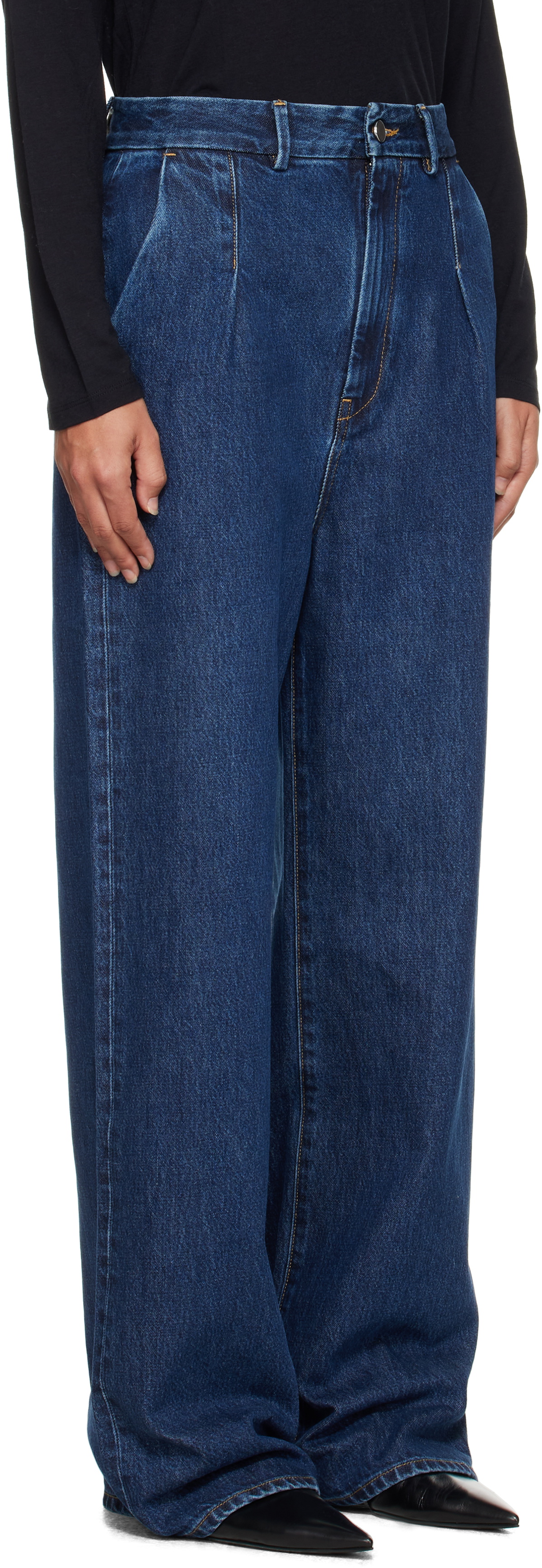 Loulou de Saison Blue Attu LDS Pleated Jeans