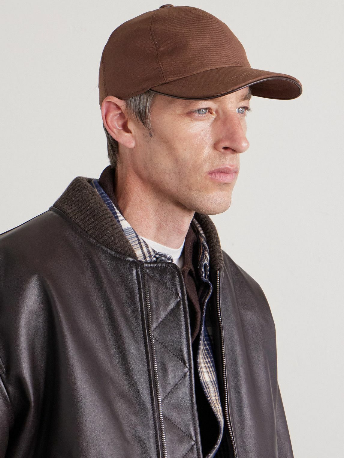 Canali - Wool and Linen-Blend Twill Baseball Cap - Brown