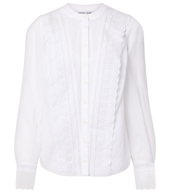 Photo: Veronica Beard Clermont broderie anglaise cotton-blend shirt