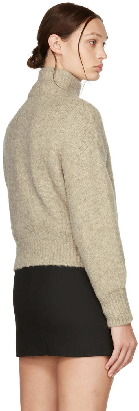 DRAE Beige Trilly Zip-Up Sweater