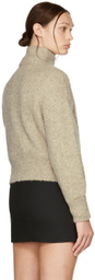 DRAE Beige Trilly Zip-Up Sweater